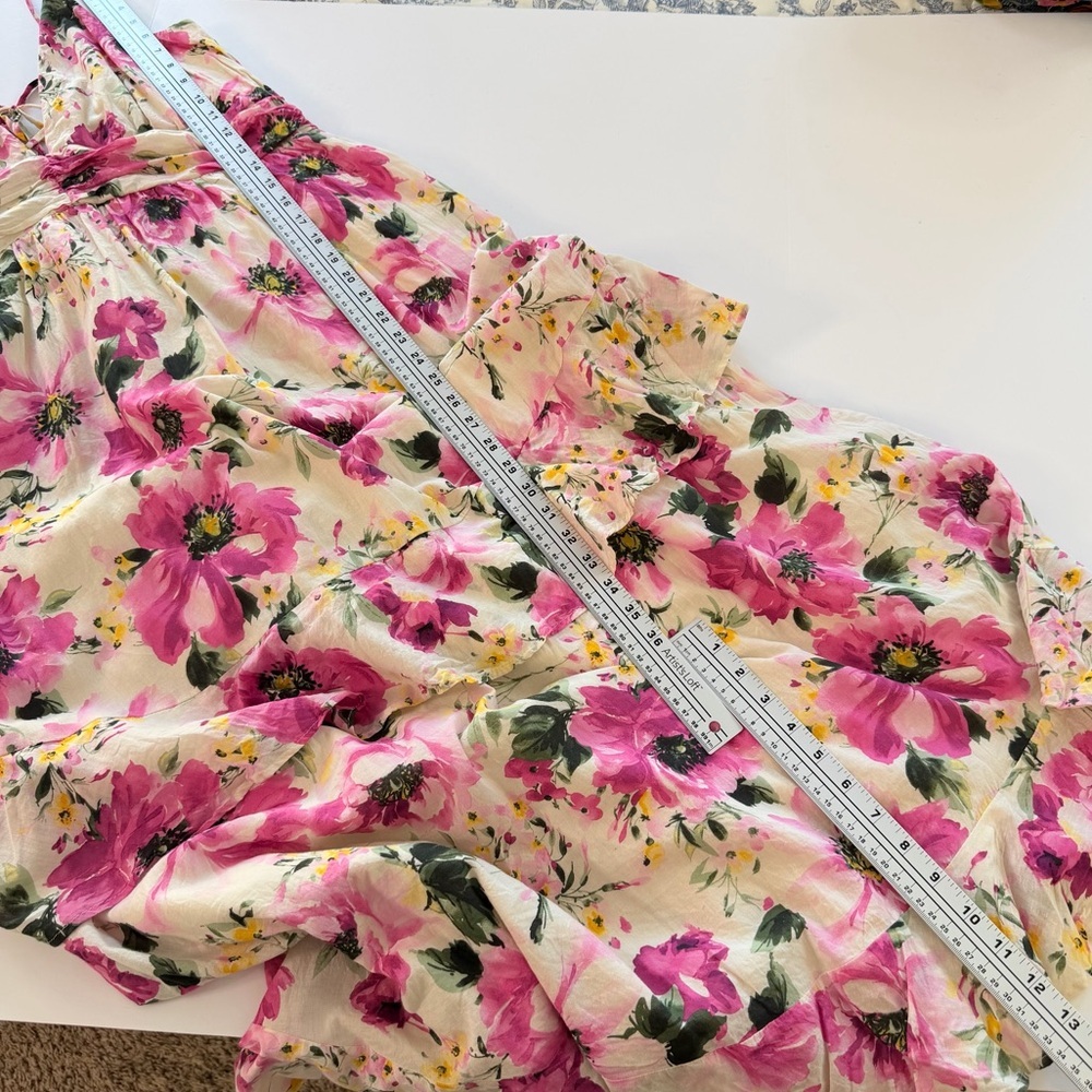 Abercrombie & Fitch Dress Womens Large Tall Floral Tiered Ruffle Maxi - Picture 6 of 11